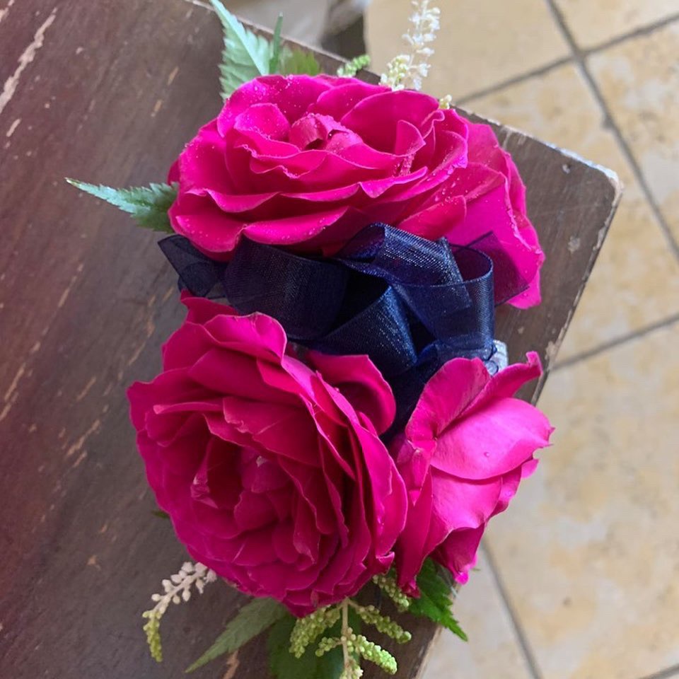 Pink rose corsage