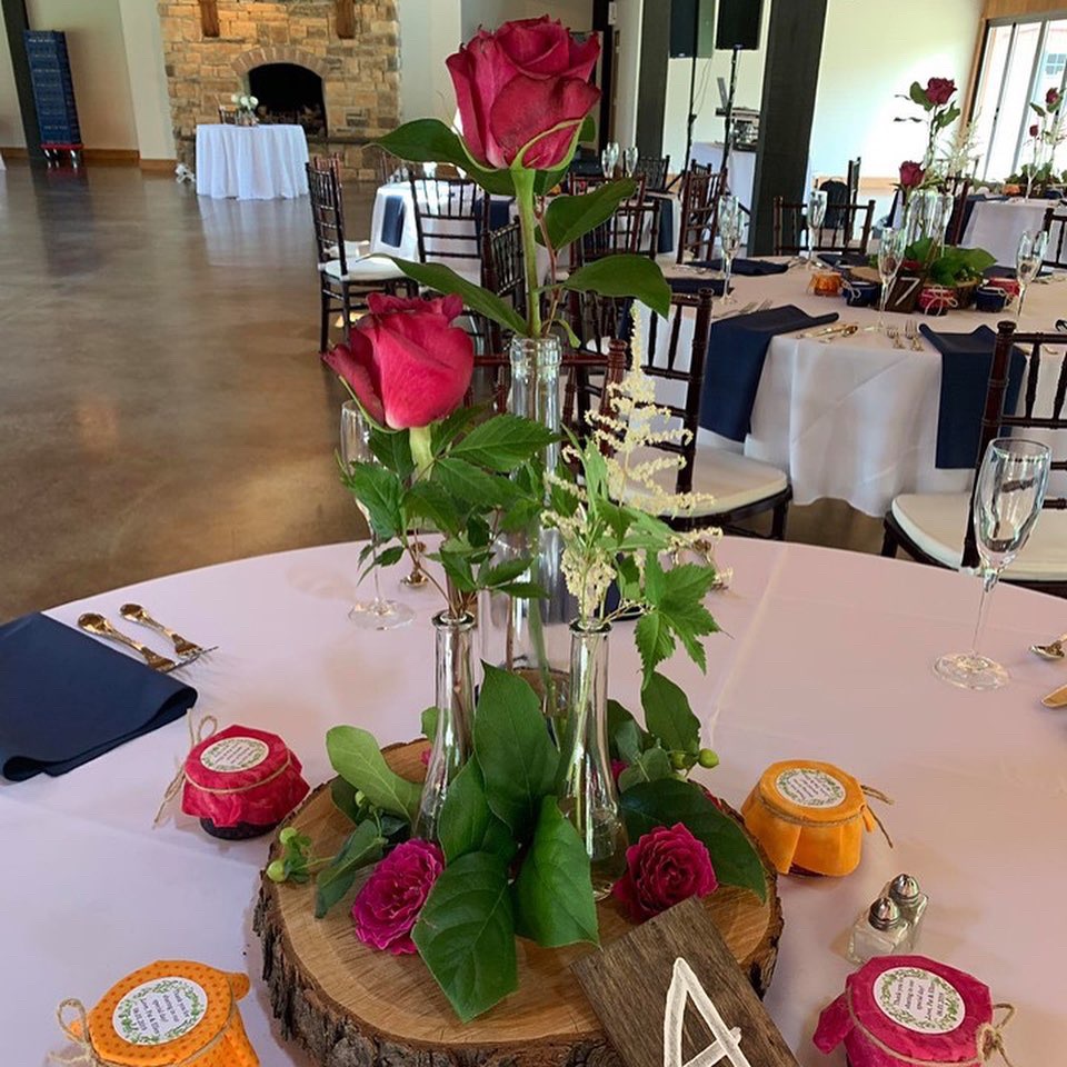 Red rose centerpiece