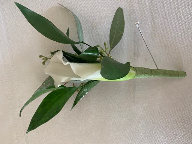 White calla lily boutonniere