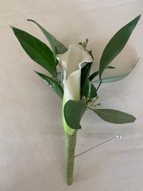 White calla lily boutonniere
